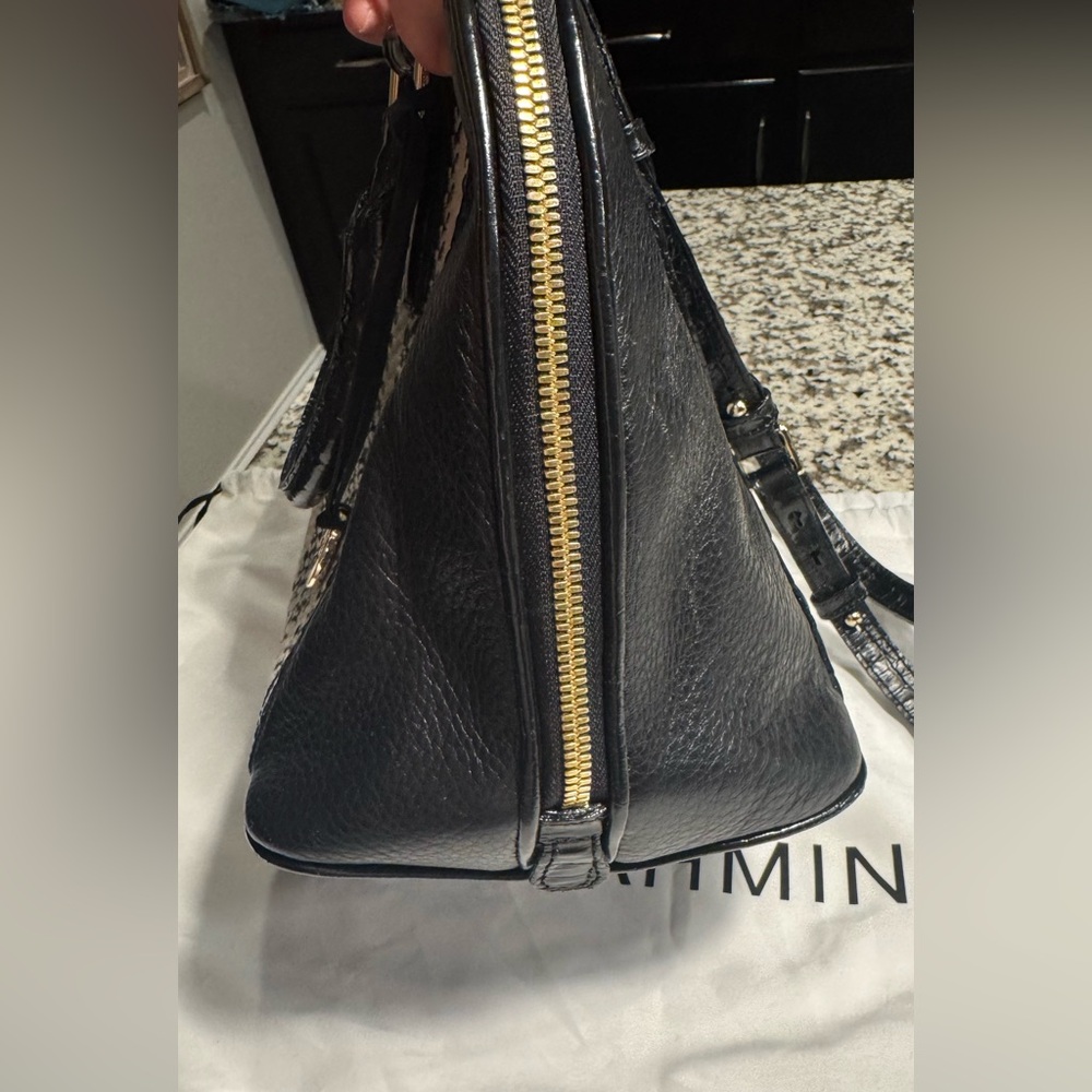 Brahmin Black and Tan Striped Satchel Vivian in Saint Tropez/ Rare - Picture 6 of 14